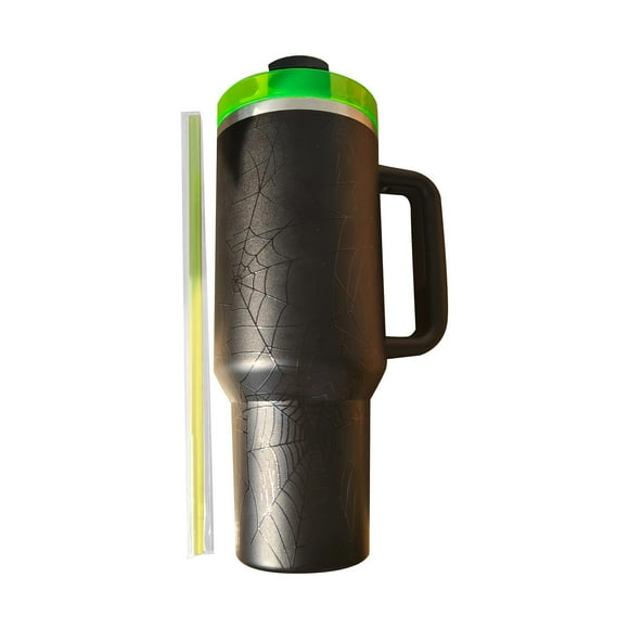 LILELIS 2024 New Stainless Steel Double Layer Cup 40Oz Car Cup Ice Beer Cup with Handle 40Oz Christmas Drinking Cup Christmas Cute Printed Drinking Cup Black 33X15Cm
