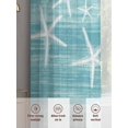 thumbnail image 6 of Sea Stars Sheer Curtains 63 Inch Long 2 Panels, Summer Beach Sea Stars Teal Texture Light Filtering Rod Pocket Curtains, Sheer Voile Drapes for Living Room Bedroom, 52"x63", 6 of 8