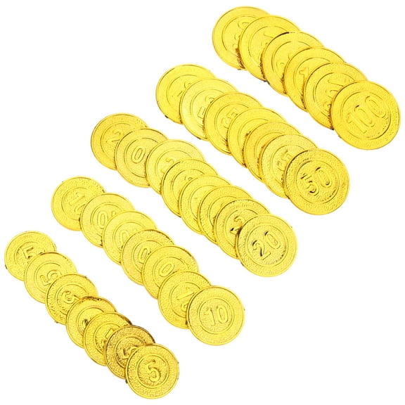 BESTSKY Kids Pirate Treasure 100Pcs Golden Circular Coins for Birthday Parties