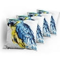 thumbnail image 5 of Ambesonne Animal Throw Pillow Cover 4 Pack, Exotic Parrot Painting, 20", Pale Blue Navy Blue, 5 of 7