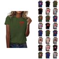 thumbnail image 1 of T-shirts de la Saint-Valentin pour Femmes 2026 Mode Manches Courtes Col Rond Cœur Graphique, 1 of 4