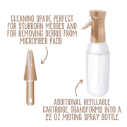 Quick Shine Ultimate Gold Spray Mop Kit | All-In-One 11 Pc Kit w/ Interchangeable Attachments | Floor Cleaner Included | No Batteries Needed | Pro Cleaning System for All Floor Types | 2-in-1 Mop