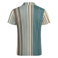 thumbnail image 5 of Boho Stripes Bohemian Men Zipper T-shirt Summer Casual Short Sleeve T-shirt Top, 5 of 7