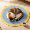 thumbnail image 6 of Washable Cotton Rope Cat Rug, Reversible Round Scratching Mat with Tassels, Vintage Style Pet Bed and Lounger for Indoor Cats, 6 of 7