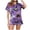 65-Purple, variant on Pajamas for Women Set Cotton Soft Silk Satin 2 Piece Button Up Satin Pjs Short Sleeve Ruffle Notch Collar Cute Pumpkin Lounge Set Soft Summer Sleepwear Shorts Sets