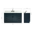 thumbnail image 3 of Ariel Hepburn 61 In. Rectangle Sink Vanity With 0.75 In. Carrara White Countertop In Midnight Blue, 3 of 9
