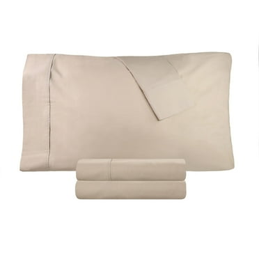 Superior Tierney Cotton Percale Pillowcase Set, King, Tan