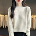thumbnail image 5 of yillto Womens Fall Winter Sweaters Mock Neck Pullover Long Sleeve Knit Warm Lightweight Loose Sweater, 5 of 7