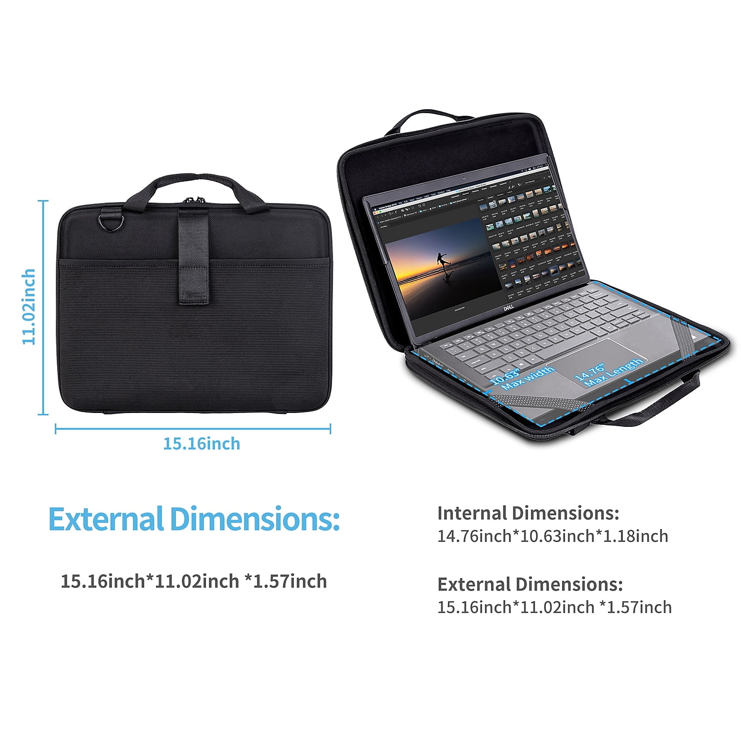 Techprotectus Carrying Laptop Case Black Vinyl (TP-BK-CC14)