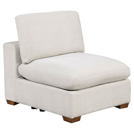 ivory upholstered armless chair product