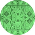 thumbnail image 1 of Ahgly Company Indoor Round Persian Emerald Green Traditional Area Rugs, 3' Round, 1 of 4