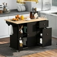Huloretions Kitchen Island With Drop Leaf,Rolling Kitchen Cart on