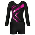 thumbnail image 3 of Zaldita Girls Sparkle Flame Gymnastics Leotard Ballet Dance Unitard with Sports Shorts Tumbling Hot Pink 10, 3 of 7