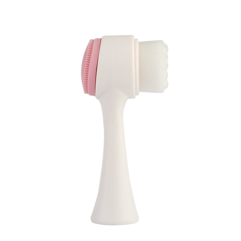 3D Double Sides Silicone Exfoliating Cleansing Face Brush – Mini Manual Facial Scrubber Cleanser Brushes for Gentle Exfoliation, Soft Skin, Massage, Clean Pores