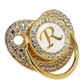 thumbnail image 3 of Chupete Baby Bling con clip dorado y letra curvada con funda antipolvo para recién nacidos (letra R), 3 of 14