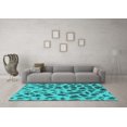 thumbnail image 3 of Ahgly Company Indoor Rectangle Abstract Turquoise Blue Modern Area Rugs, 7' x 9', 3 of 4