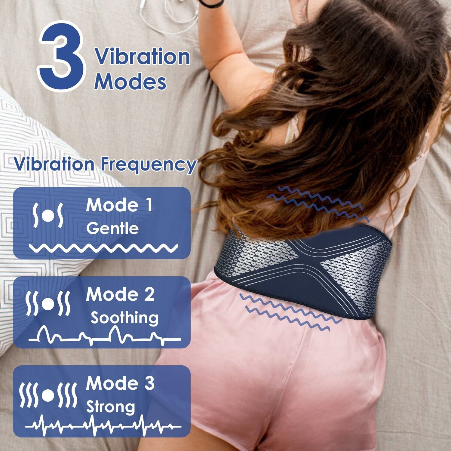 iMounTEK Cordless Heating Pad with Massager Portable Lower Back Massager Gifts for Mom Dad