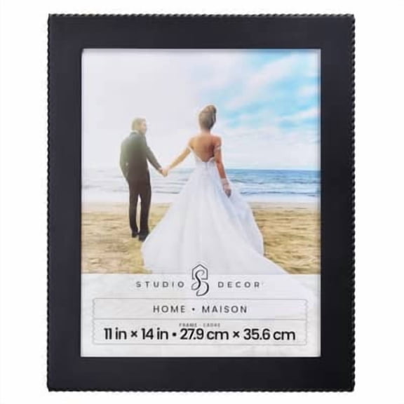Studio Decor Home Black Wood Wall Frame with Beaded Edge – Classic Decorative Photo Frame - Smooth Black Finish - 11" x 14" Display - 1 Pack