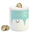 thumbnail image 2 of Sea Animals Piggy Bank, Funny and 3 Bears with Different Cheerful Expressions Art, Ceramic Coin Bank Money Box for Cash Saving, 3.6" X 3.2", Aqua White, by Ambesonne, 2 of 4