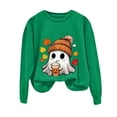 thumbnail image 6 of Enyan Women Halloween Shirt Funny Pumpkin Ghost Shirts Long Sleeve Holiday Fall Tee Tops Halloween Tshirts Women Green,L, 6 of 7