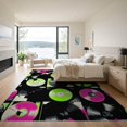 thumbnail image 3 of ODIKA 9'x12' Washable Area Rug Music Vinyl Note Record Funky Y2k Album Bold Disc Collage Round for Great Room, Indoor Concept, Large Living Low Pile, Flatwoven, 3 of 7