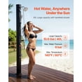 thumbnail image 3 of 10.6 Gal Solar Heated Shower, 6.7ft Showerhead Height Outdoor Shower, with Handheld & Foot Faucet, Hot & Cold Water Adjustment, Freestanding for Backyard Poolside Beach Pool, Black, 3 of 7