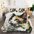 thumbnail image 5 of Cartoon Kawaii Cat Comforter Set Twin Size 3D Animals Flower Toddler Bedding Set Cat Lovers Animal Bubble Design Quilt Bed Set for Girls Kids Teens Cat Lovers Animal Decor Bedroom, 5 of 6