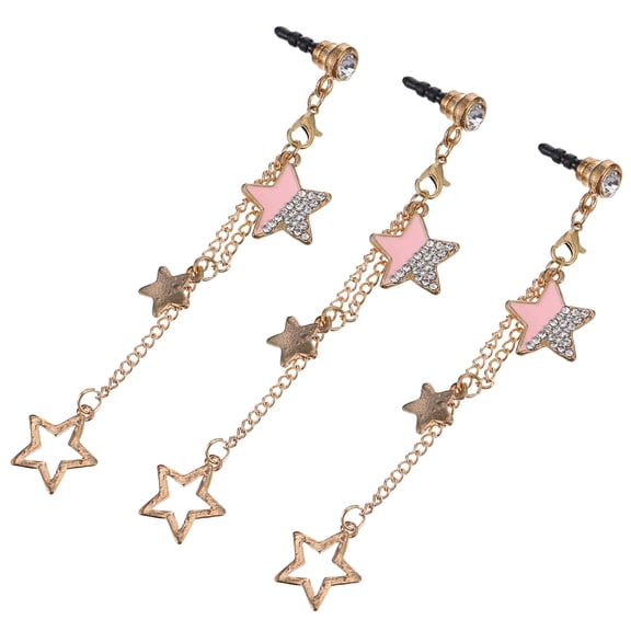 Homoyoyo 3-Pack Alloy Dust Plug Pendant for 3.5mm Earphone Jack Phone Accessory and Stylish