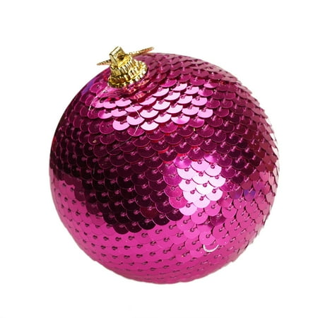 

Sandistore Chandelier Beads Acrylic Christmas Sequin Glitter Baubles Balls Xmas Tree Ornament Decoration 8CM Hanging Car