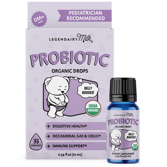 Legendairy Milk Organic Baby Probiotic Drops, Digestive Support for Infants, 0.34 fl oz