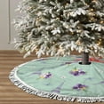 Christmas Tree Skirt with Tie Straps dragonfly Tower flower Tree Skirt