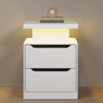 thumbnail image 2 of Aiho 3 Pieces White Bedroom Furniture Set, 8 Drawers Wooden Dresser and 2 Nightstands with LED Lights, Large Storage for Bedroom Living Room Apartment, 2 of 11