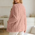 thumbnail image 4 of Women's Floral Textured Bed Jacket Long Sleeve Button Front Lounge wear Coat With Pockets (Rose Gold L), 4 of 7