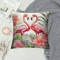thumbnail image 2 of JEUXUS  Flamingo Throw Pillow Cover Couch Pillow Case Square Outdoor Pillow Sofa Bed Lumbar Pillowcase Decorative, 2 of 5