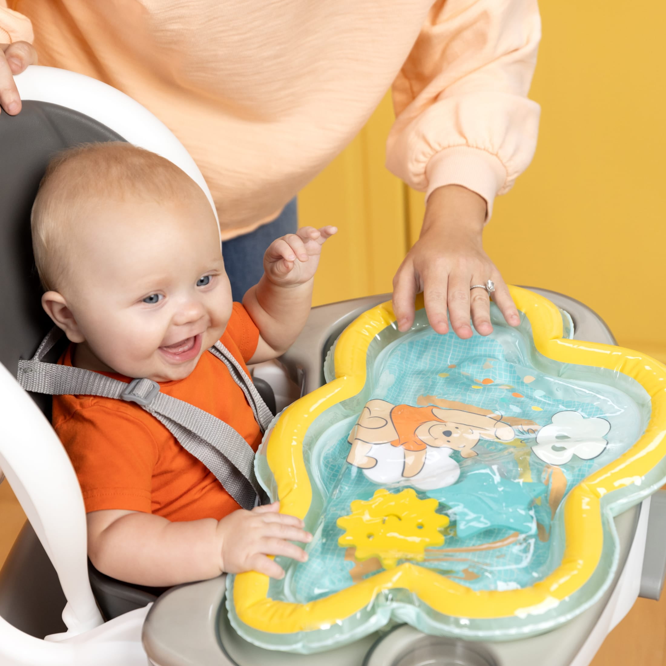 Bright Starts Disney Winnie the Pooh Once Upon a Time Water Mat, Blue, Newborn