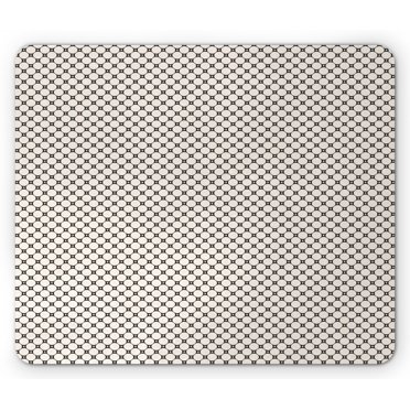 Abstract Mouse Pad, Mesh Style Design Intertwined Nets Rhythmic Perforated Surface Print, Rectangle Non-Slip Rubber Mousepad, Champagne Charcoal Grey, by Ambesonne