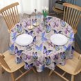 thumbnail image 3 of Beige Butterfly Flower Pattern Round Tablecloth 60"x60",Wrinkle Wipeable Table Cloth for Kitchen Dining Room Picnic Patio Party, 3 of 6