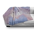 thumbnail image 3 of Horse Soft Flannel Fleece Throw Blanket, Akhal Teke Unicorns by the Sea Exchange Glances Under the New Moon and Stars, Cozy Plush for Indoor and Outdoor Use, 50" x 70", Lilac and Blush, by Ambesonne, 3 of 6