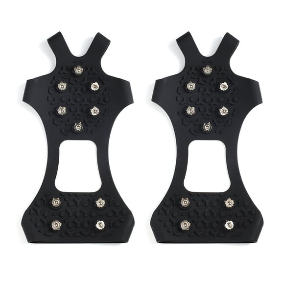 1 Pair Ice Cleats Crampons with 10 Studs Men Women Winter Outdoor Walking Ice Snow Traction Grips Non-slip Shoes Boot Spikes Grippers