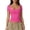Hot Pink #1, variant on Women's Square Neck Short Sleeve Double-Layer Tops Basic Slim Fit Going Out T Shirt Hot Pink S