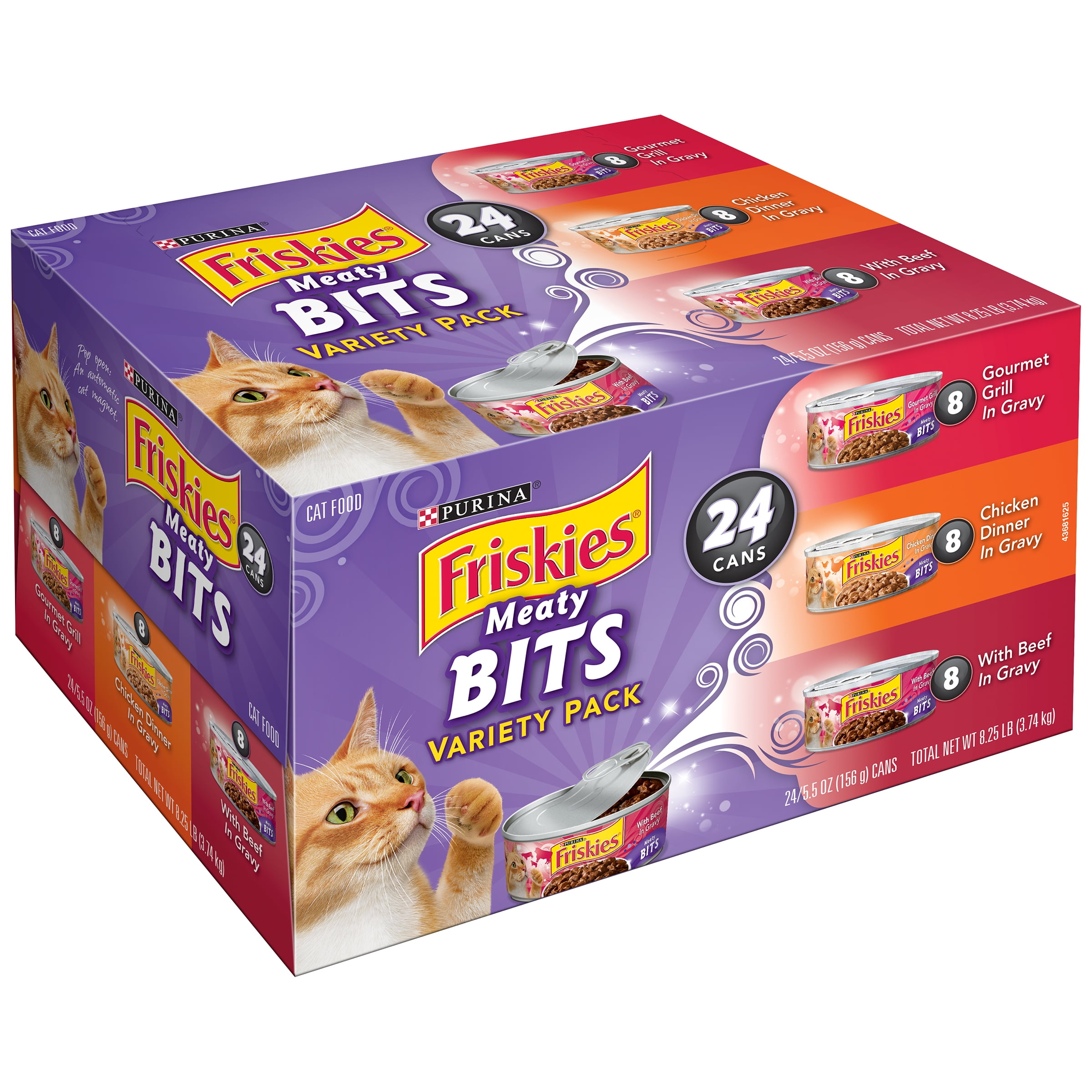 Purina Friskies Meaty Bits Cat Food Variety Pack 125.5 oz. Cans