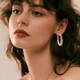 thumbnail image 4 of Female Rhinestone Inlaid Big Ear Hoop Ring Earrings Personalized Ear Jewelry, 4 of 6