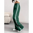 thumbnail image 3 of Women's Side Stripe Wide Leg Track Pants, Elastic Waist Loose Fit Sweatpants for Gym, Workout, Everyday & Athleisure Wear, 3 of 6