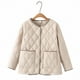 thumbnail image 1 of Parkas de manga larga para mujer, chaquetas acolchadas cálidas para mujer, chaqueta acolchada lisa de manga larga con estampado floral, abrigos con bolsillos, blusa para mujer, 1 of 9