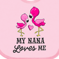 thumbnail image 4 of Inktastic My Nana Loves me with Two Flamingos Boys or Girls Baby Bib, 4 of 4