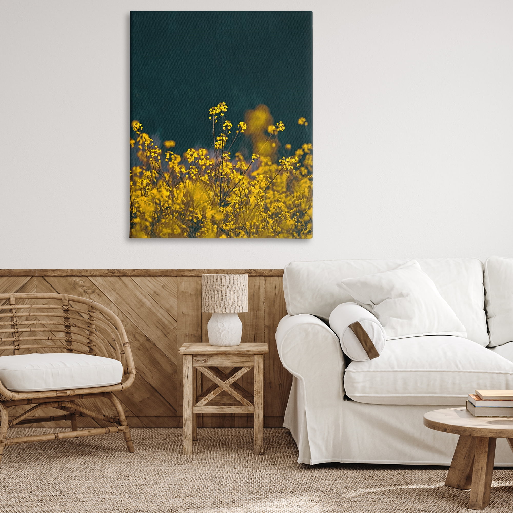 Stupell Industries Marigold Meadow Flowers Plants & Flowers Photography Wrapped Canvas Art Print Wall Art, 36 x 48