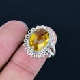 thumbnail image 3 of Citrine Oval Gemstone Handmade Gift 925 Sterling Silver Jewelry Ring 8" VJ 1556, 3 of 4