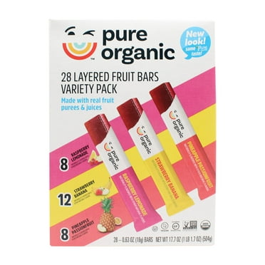 Pure Organic Layered FEV6 Fruit Bars Variety Pack 28 count (Pack of 1).