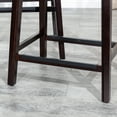 thumbnail image 4 of Cterwk 30" Bar Stool, Dark Brown Finish, Black Leather Seat, 4 of 7