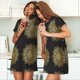 thumbnail image 4 of Easygdp Gold Mandala Camisón de manga corta para mujer, informal, estampado, 4 of 6